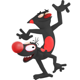 Stewartisme-Black_and_Red_CatDog icon